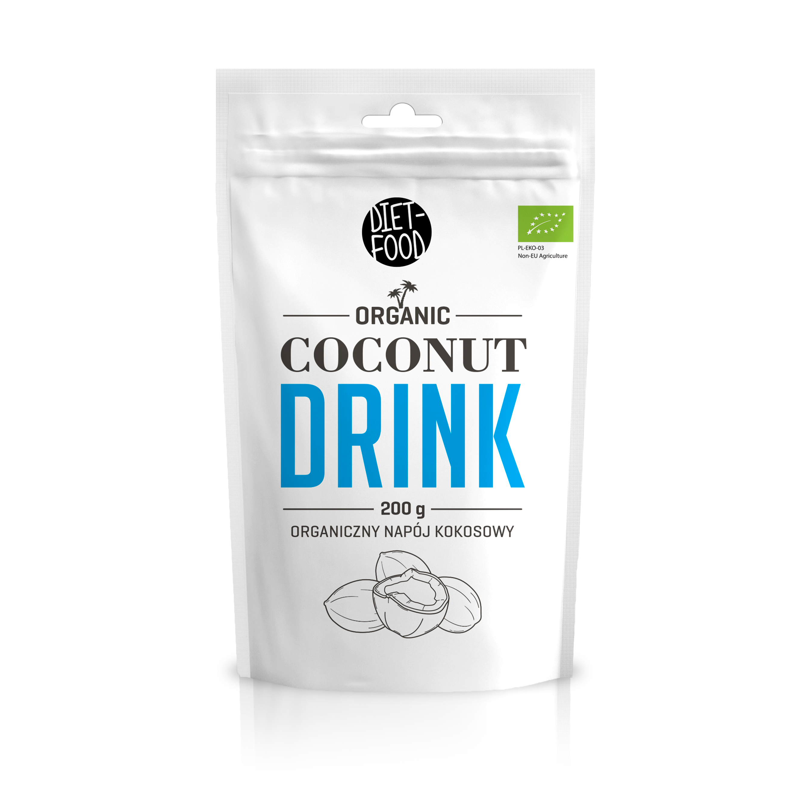 Bio coconut drink in powder