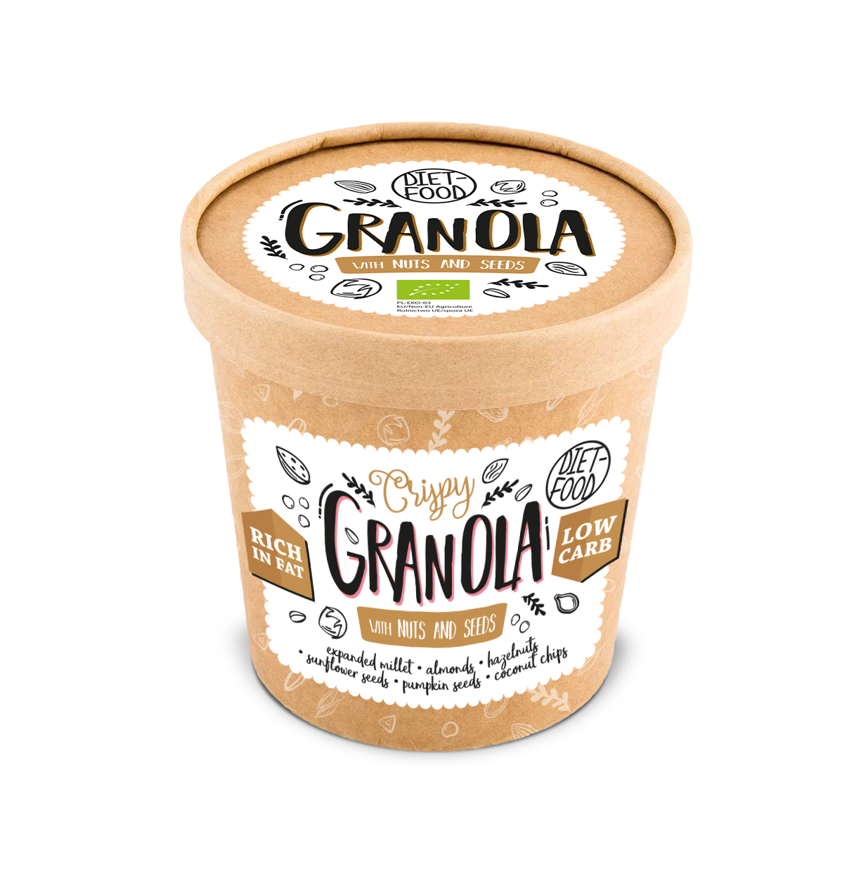 Bio granola nuts - cup kraft