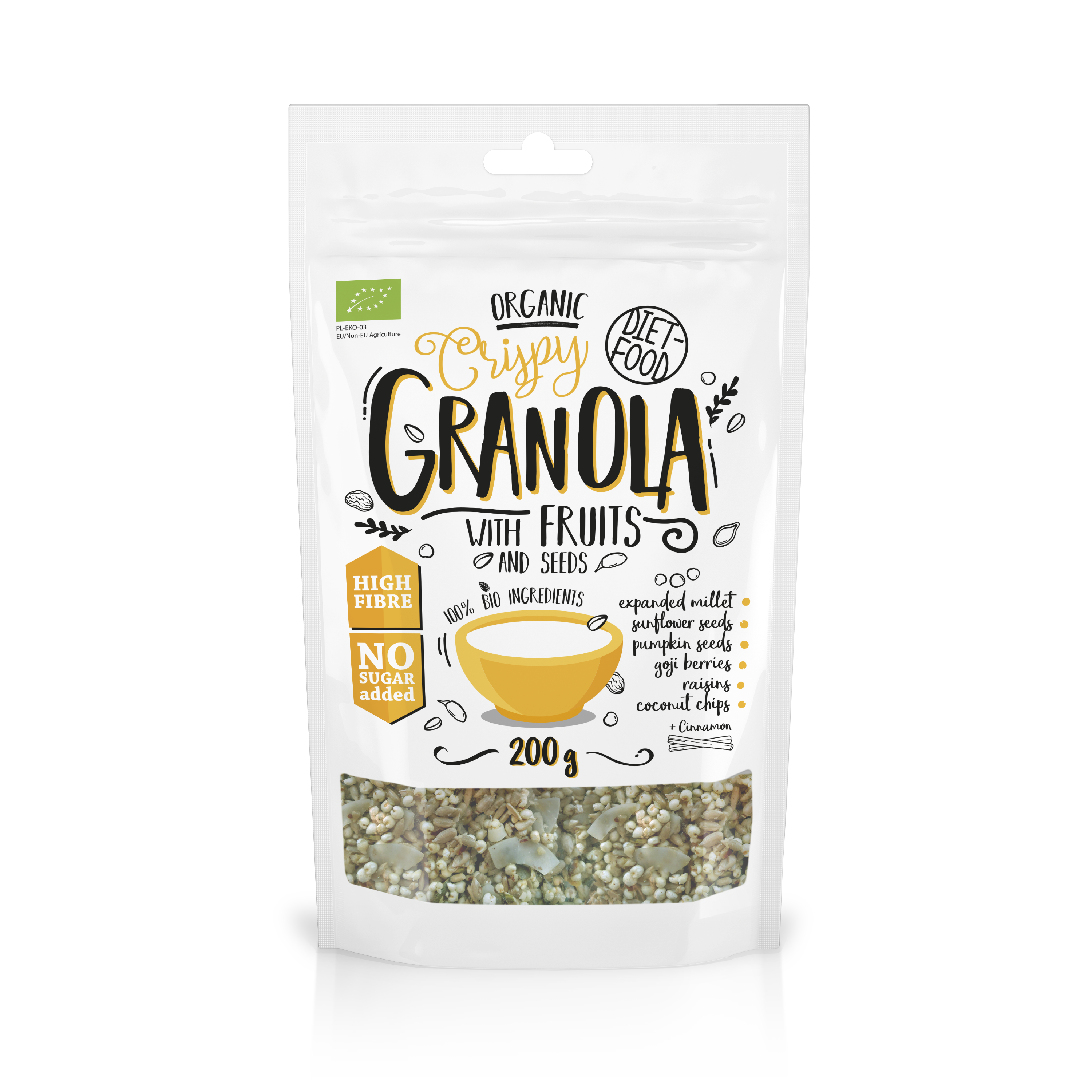 Bio granola with fruits