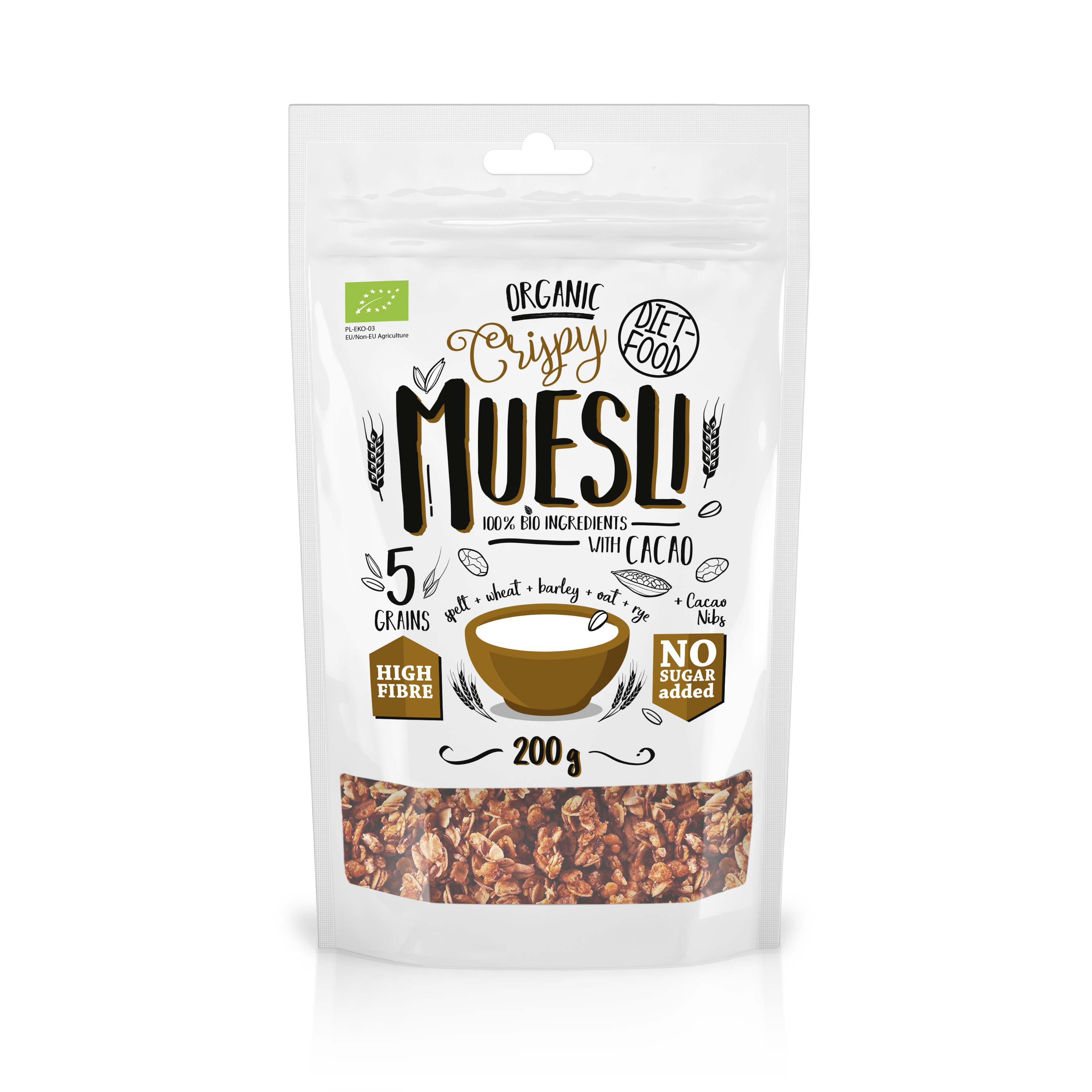 Bio muesli crunchy with cacao