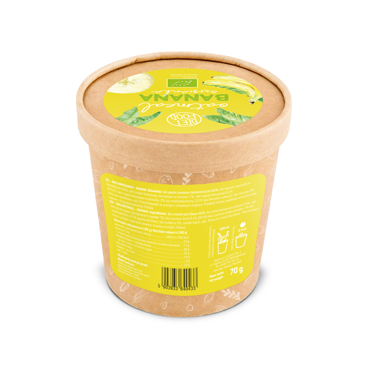 Bio oatmeal banana - cup kraft