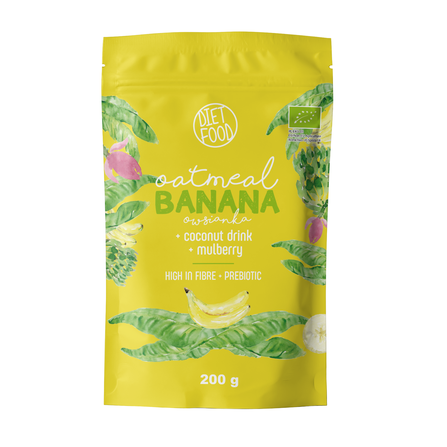 Bio oatmeal banana with a prebiotic