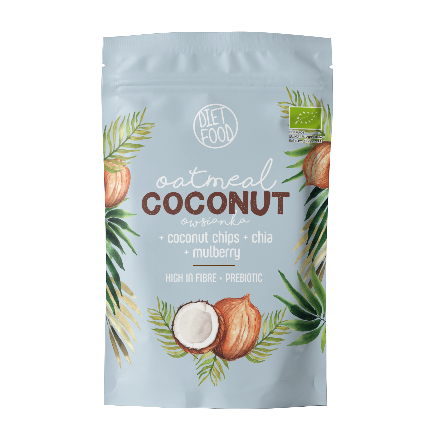 Bio oatmeal coconut with a prebiotic