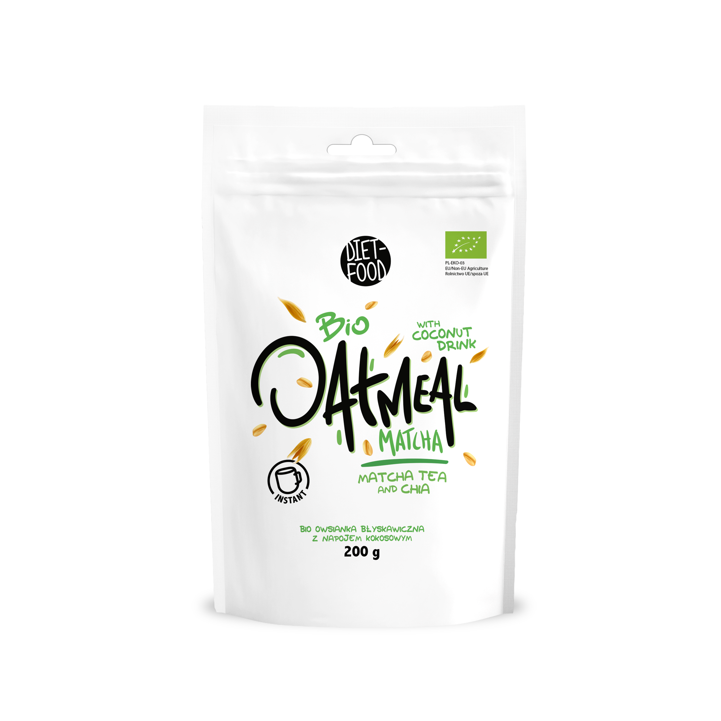 Bio oatmeal with matcha
