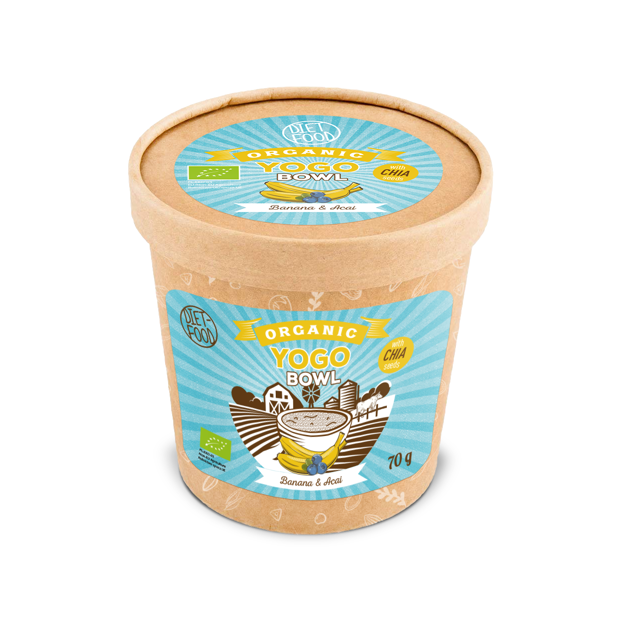 Bio yogo bowl with chia - banana+acai - cup kraft