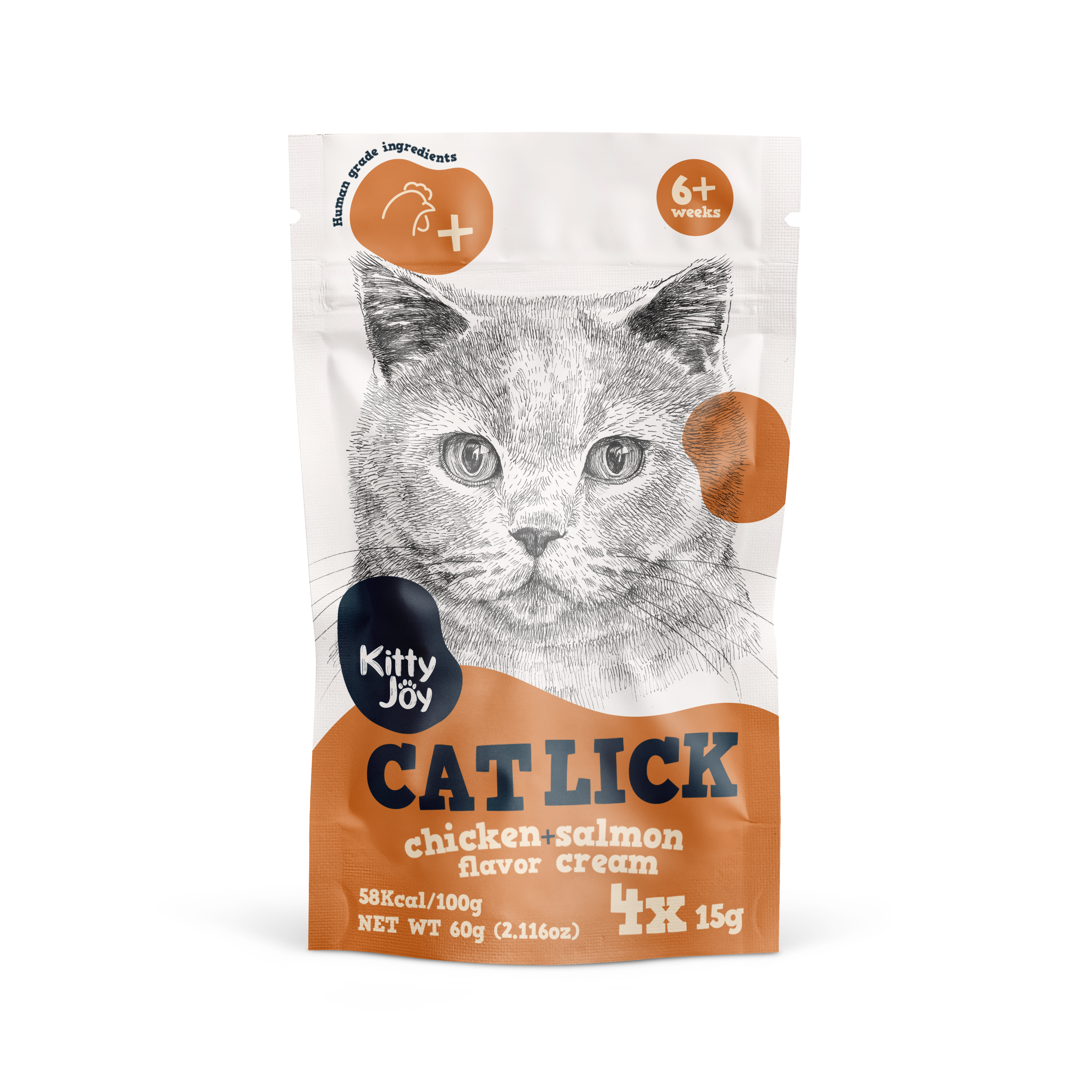 Cat Lick Chicken + Salmon Flavor Cream Kitty Joy 60g (200)