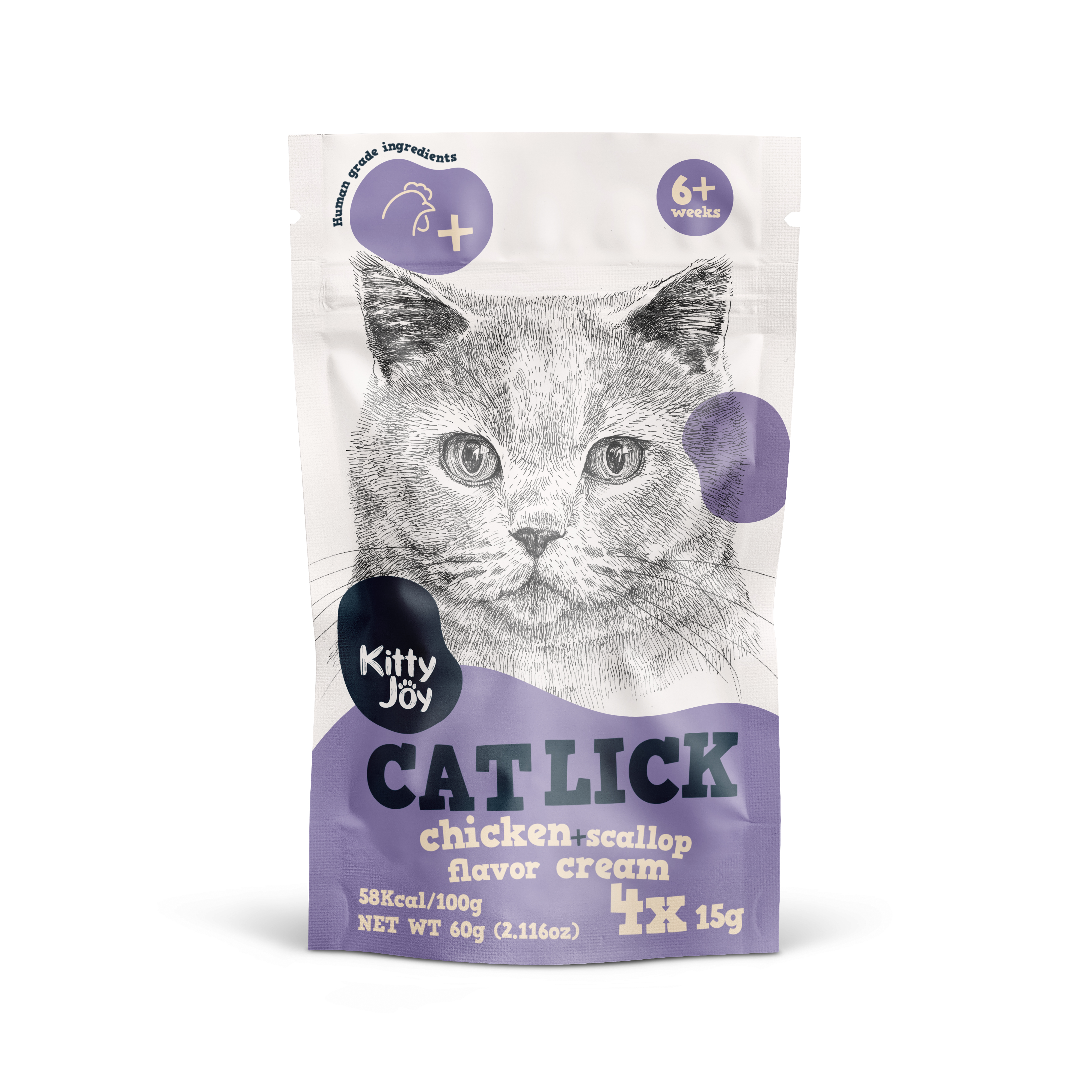 Cat Lick Chicken + Scallop Flavor Cream Kitty Joy 60g (200)