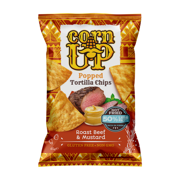 CornUP! Popped Tortilla Chips, Roast Beef And Mustard, 60g