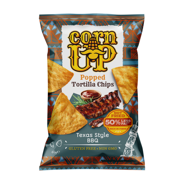 CornUP! Popped Tortilla Chips, Texas Style BBQ, 60g