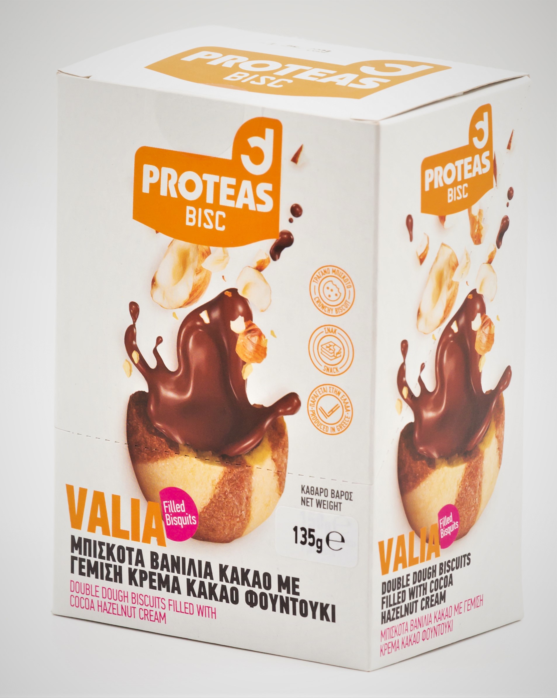 DOUBLE DOUGH BISCUITS FILLED WITH COCOA HAZELNUT CREAM