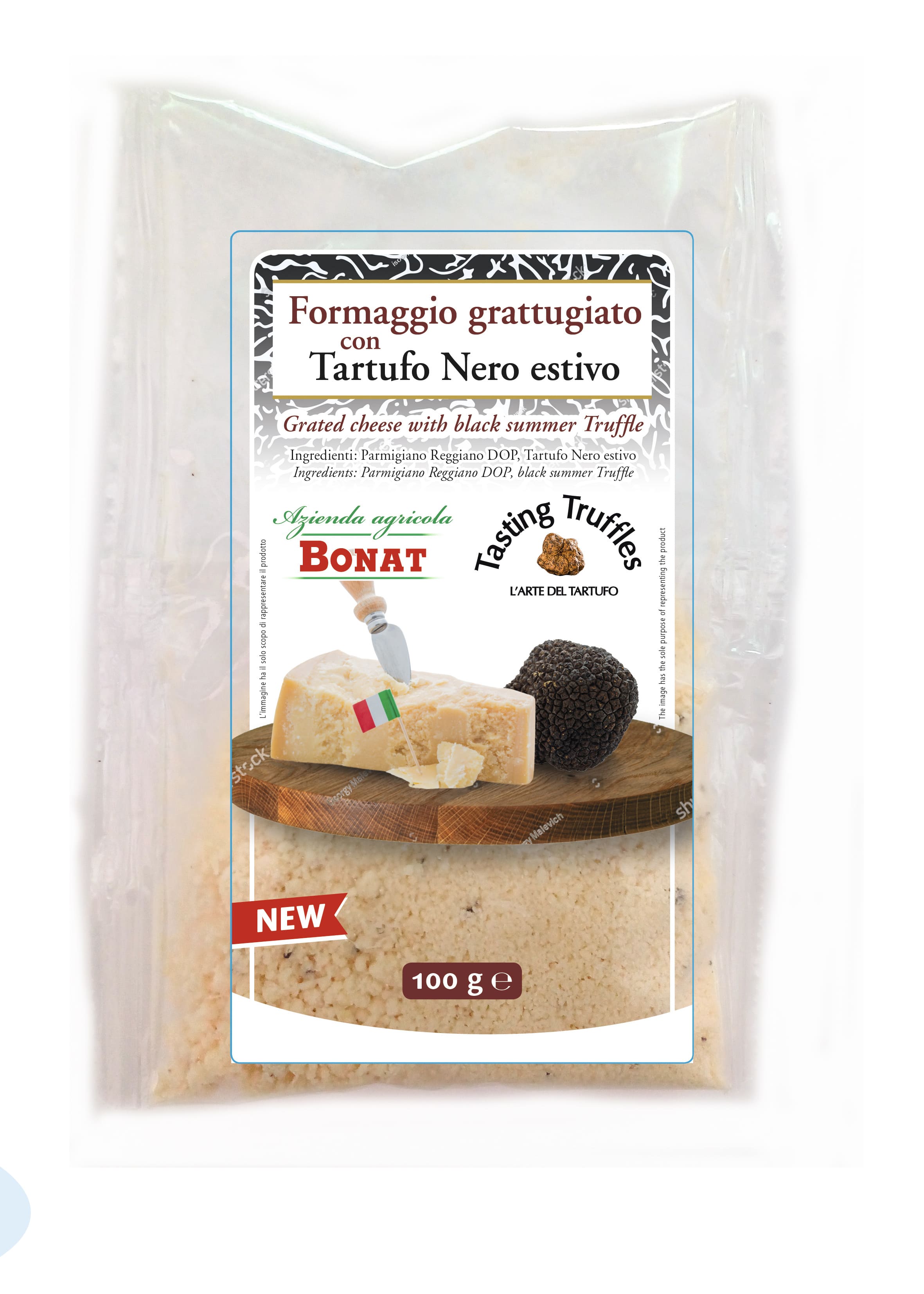 GRATED BONAT CHEESE WITH TRUFFLE Ingredients: PARMIGIANO REGGIANO DOP:
