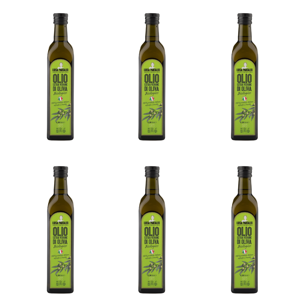 Luisa Pantaleo Olio Extra Vergine Di Oliva Biologico, 6 Bottiglie Da 0,500 Lt, Fatto In Italia