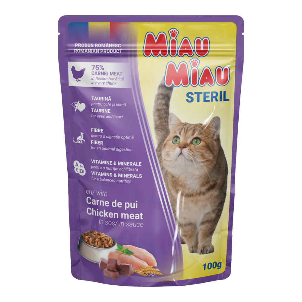 MIAU MIAU - Wet Food For Cats With Chicken 100g