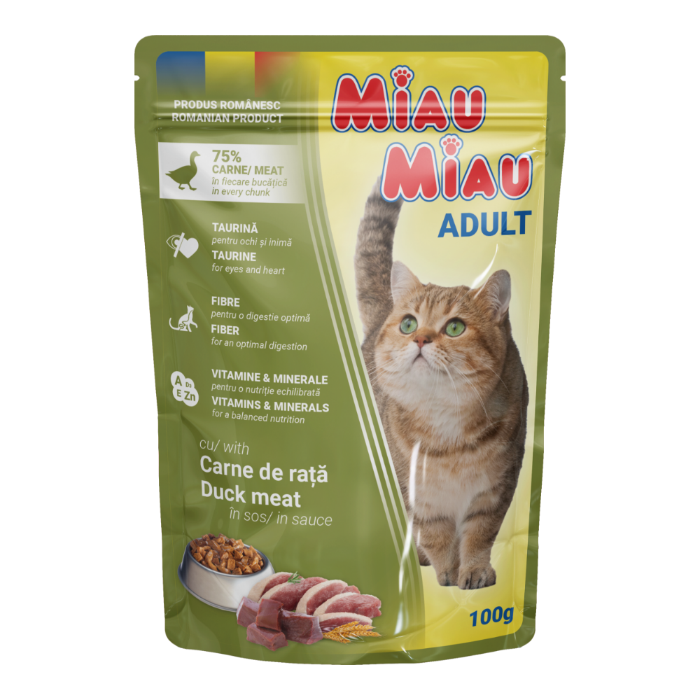 MIAU MIAU - Wet Food For Cats With Duck 100g