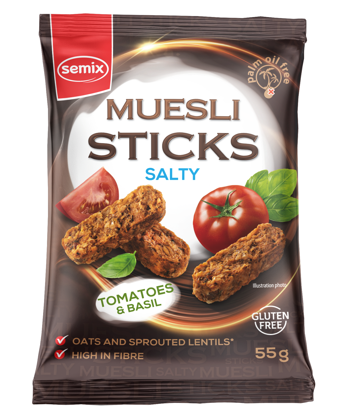 Muesli Sticks With Tomatoes And Basil