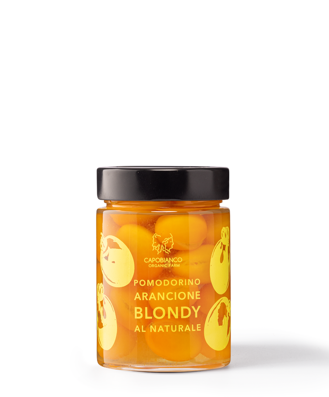 Organic Orange tomato in water and salt