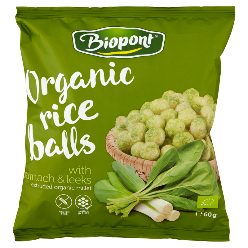 Organic Rice Balls with Spinach &Leeks