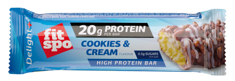 Protein Bar FitSpo Delight 20g Protein, Cookies And Cream, 60g