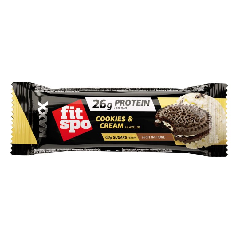 Protein Bar FitSpo Maxx 26g Protein, Cookies And Cream, 75g