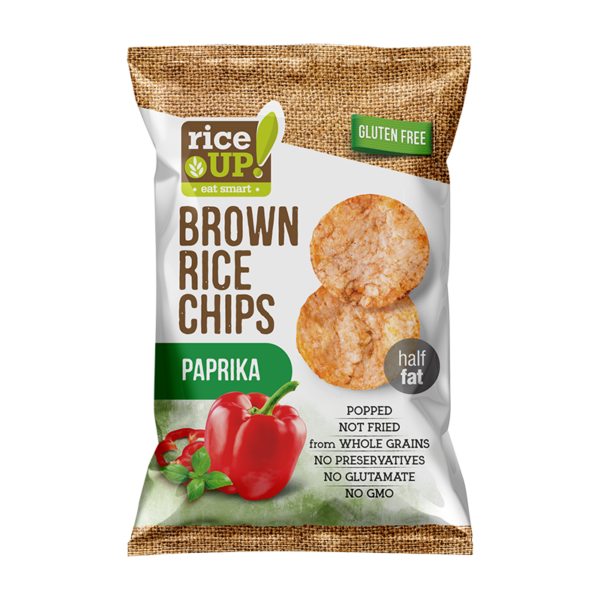 Rice UP! Brown Rice Chips, Paprika, 60g
