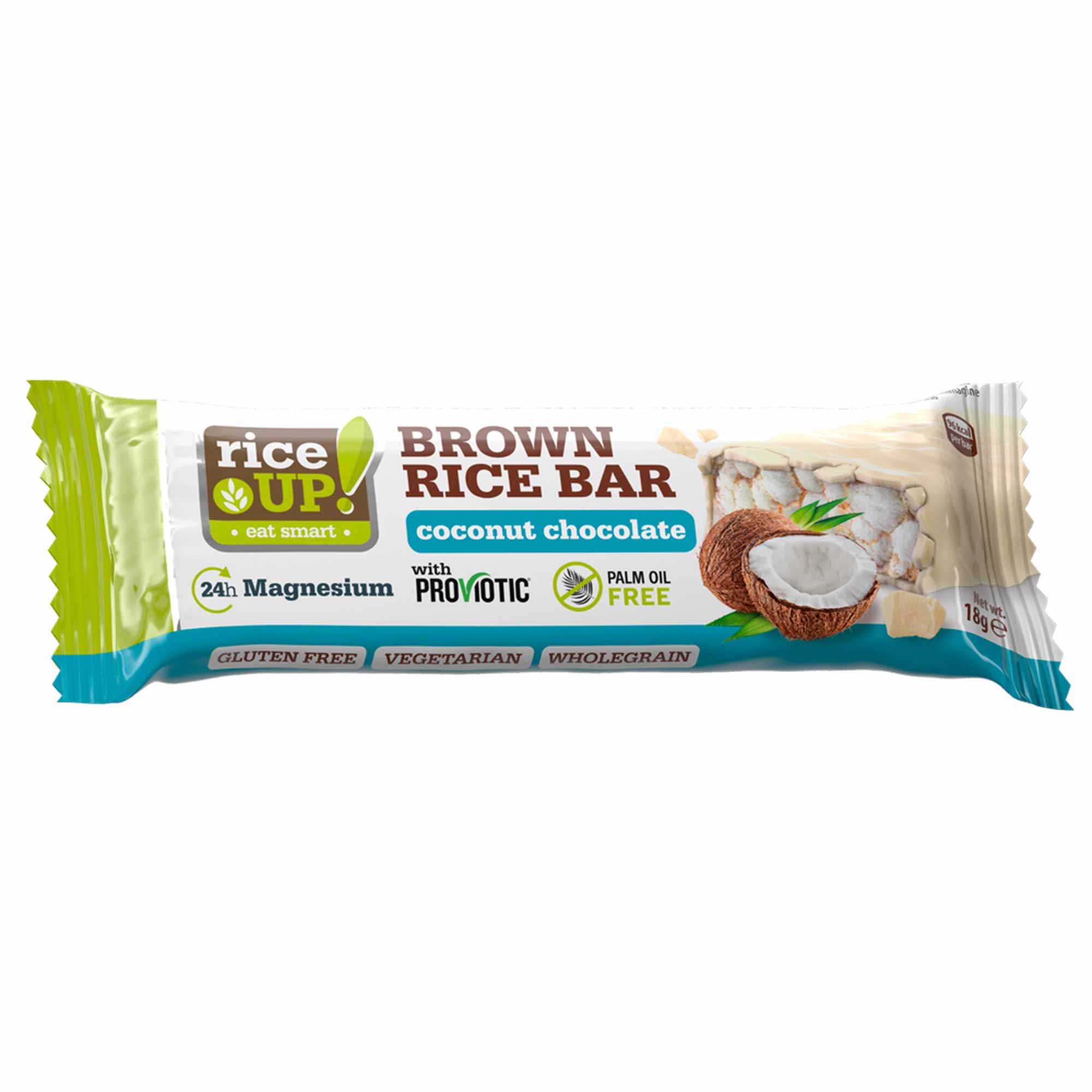 RiceUP! Brown Rice Bar, Coconut And White Chocolate,18g