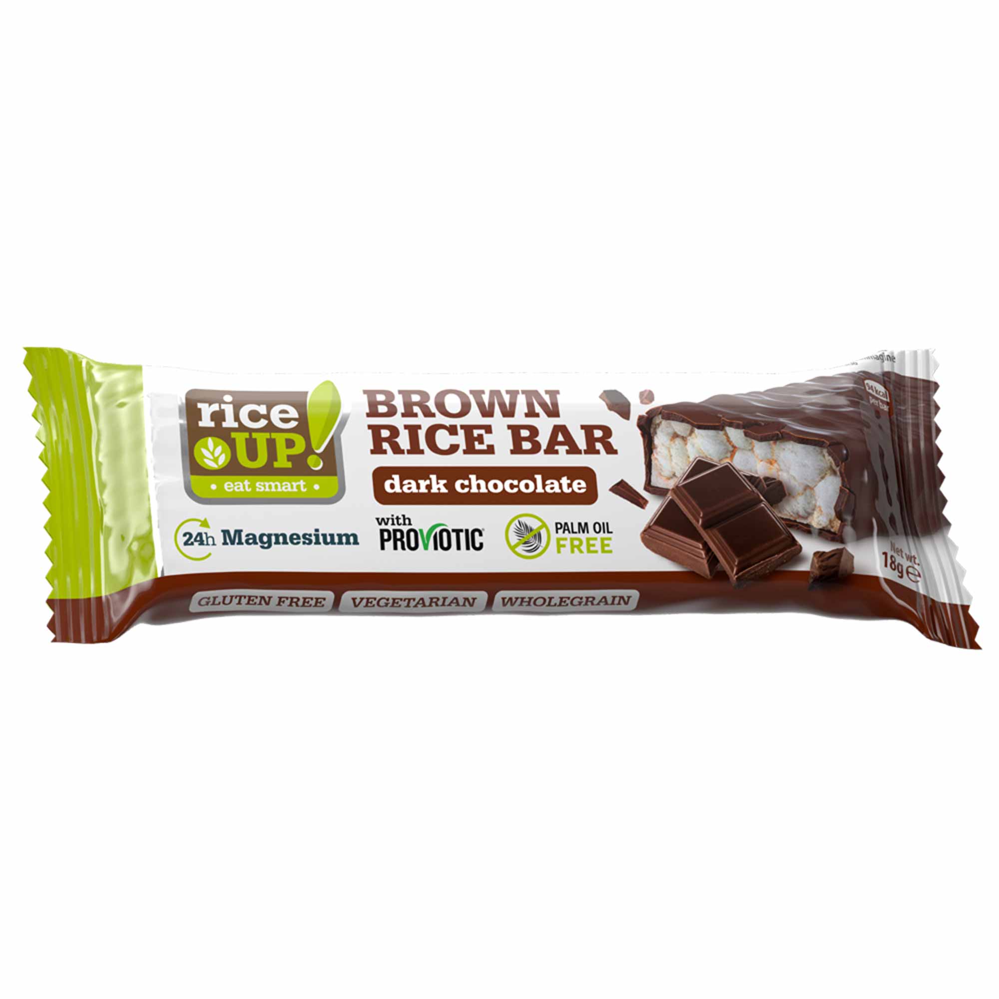 RiceUP! Brown Rice Bar, Dark Chocolate, 18g