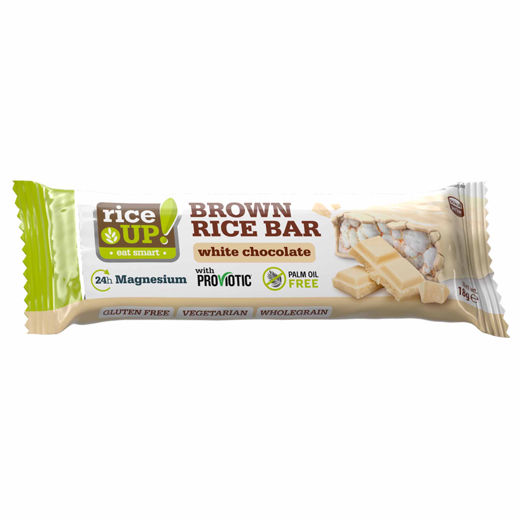 RiceUP! Brown Rice Bar, White Chocolate, 18g