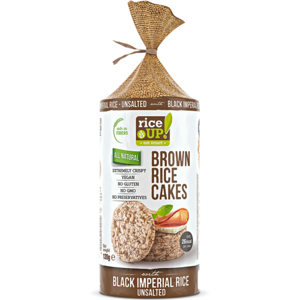 RiceUP! Brown Rice Cakes, Black Imperial Rice – Unsalted, 120g