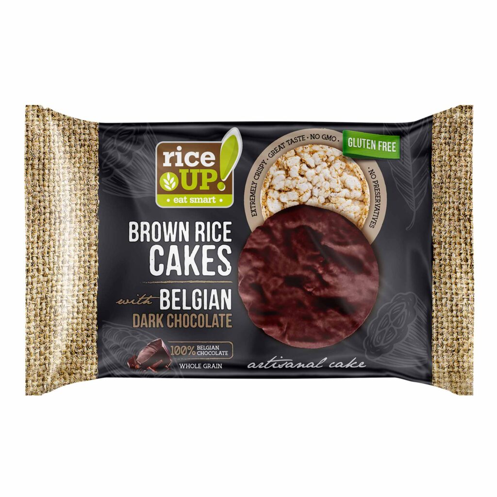 RiceUP! Brown Rice Cakes With Belgian Dark Chocolate, 30g