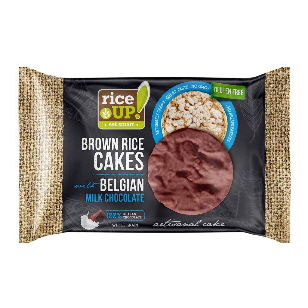 RiceUP! Brown Rice Cakes With Belgian Milk Chocolate, 30g