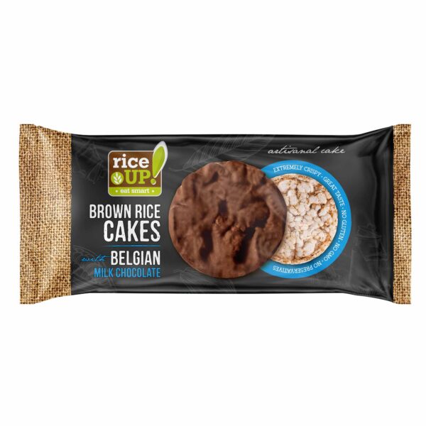 RiceUP! Brown Rice Cakes With Belgian Milk Chocolate, 90g