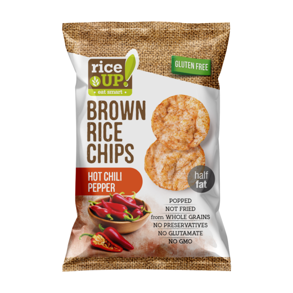 RiceUP! Brown Rice Chips, Hot Chili Pepper, 60g
