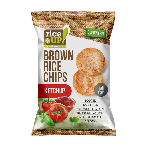 RiceUP! Brown Rice Chips, Ketchup, 60g