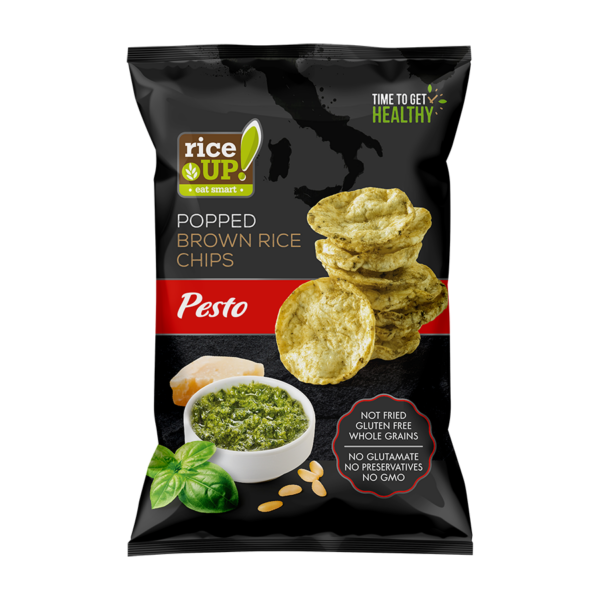RiceUP! Brown Rice Chips, Pesto, 60g