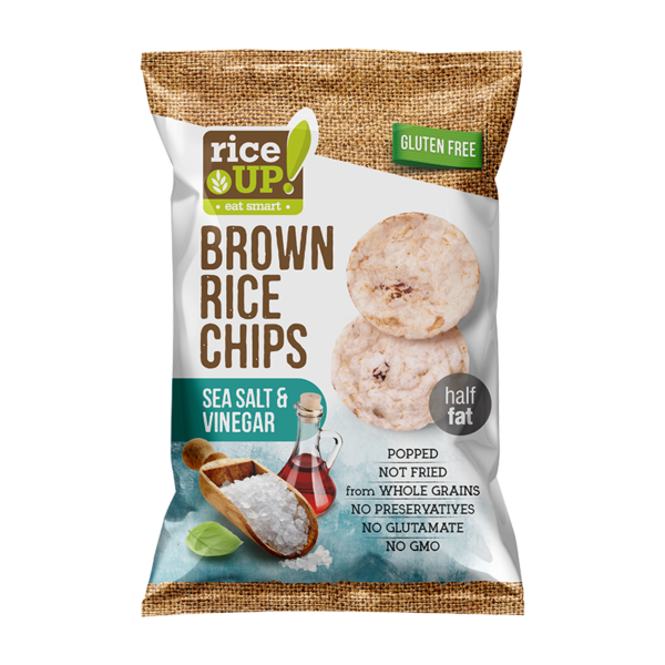 RiceUP! Brown Rice Chips, Sea Salt And Vinegar, 60g