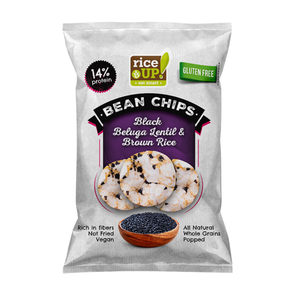 RiceUP! Brown Rice Chips With Black Beluga Lentil, 60g