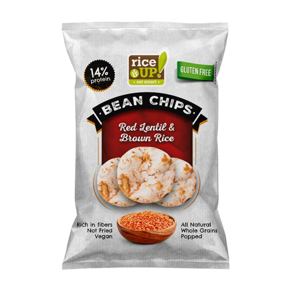 RiceUP! Brown Rice Chips, With Red Lentil, 60g