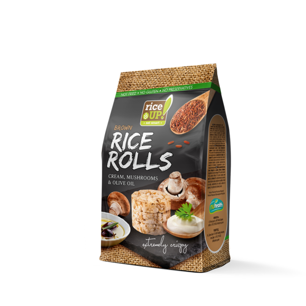 RiceUP! Brown Rice Rolls, Cream And Mushrooms And Olive Oil, 50g