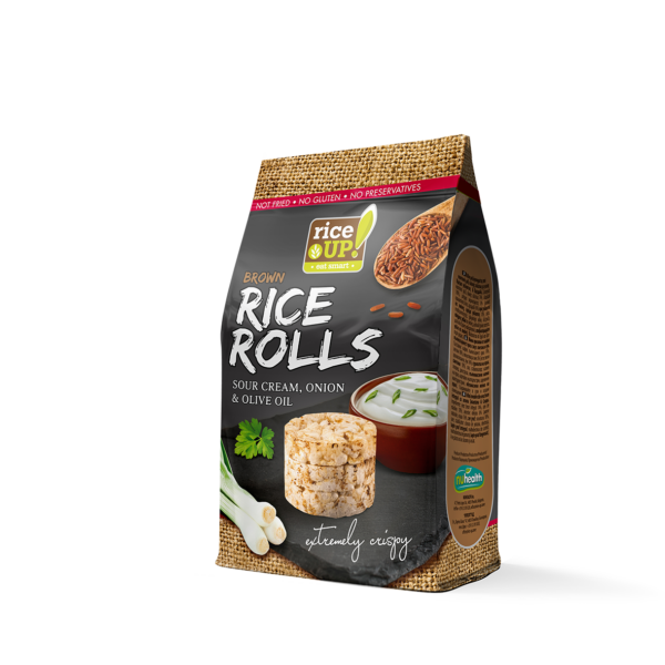 RiceUP! Brown Rice Rolls, Sour Cream Onion And Olive Oil, 50g