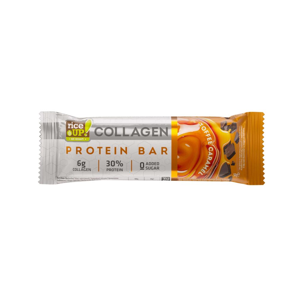 RiceUP! Collagen Protein Bar Toffee Caramel, 50g