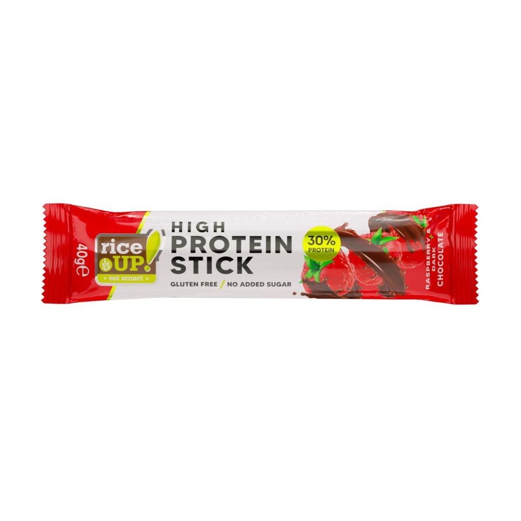 RiceUP! Protein Stick Raspberry & Dark Choco, 40g