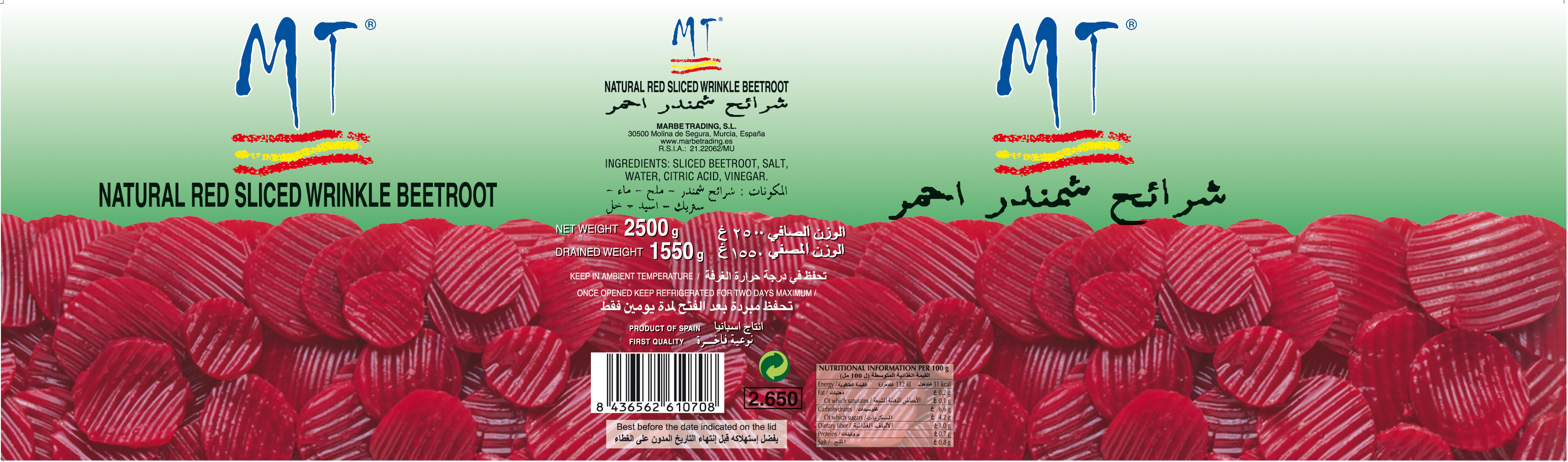 SLICED BEETROOTS