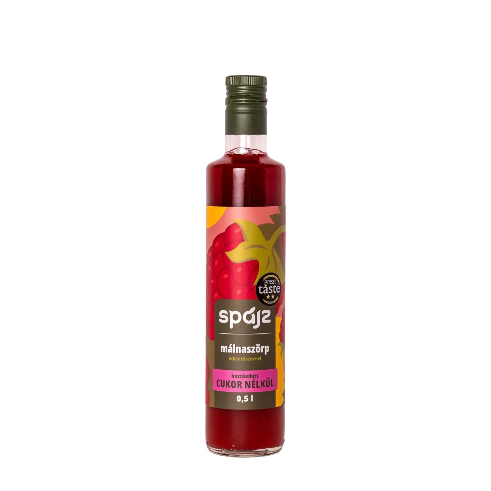 Spájz Raspberry Syrup With Sweetener 0,5 L - Great Taste Awards 2021 **