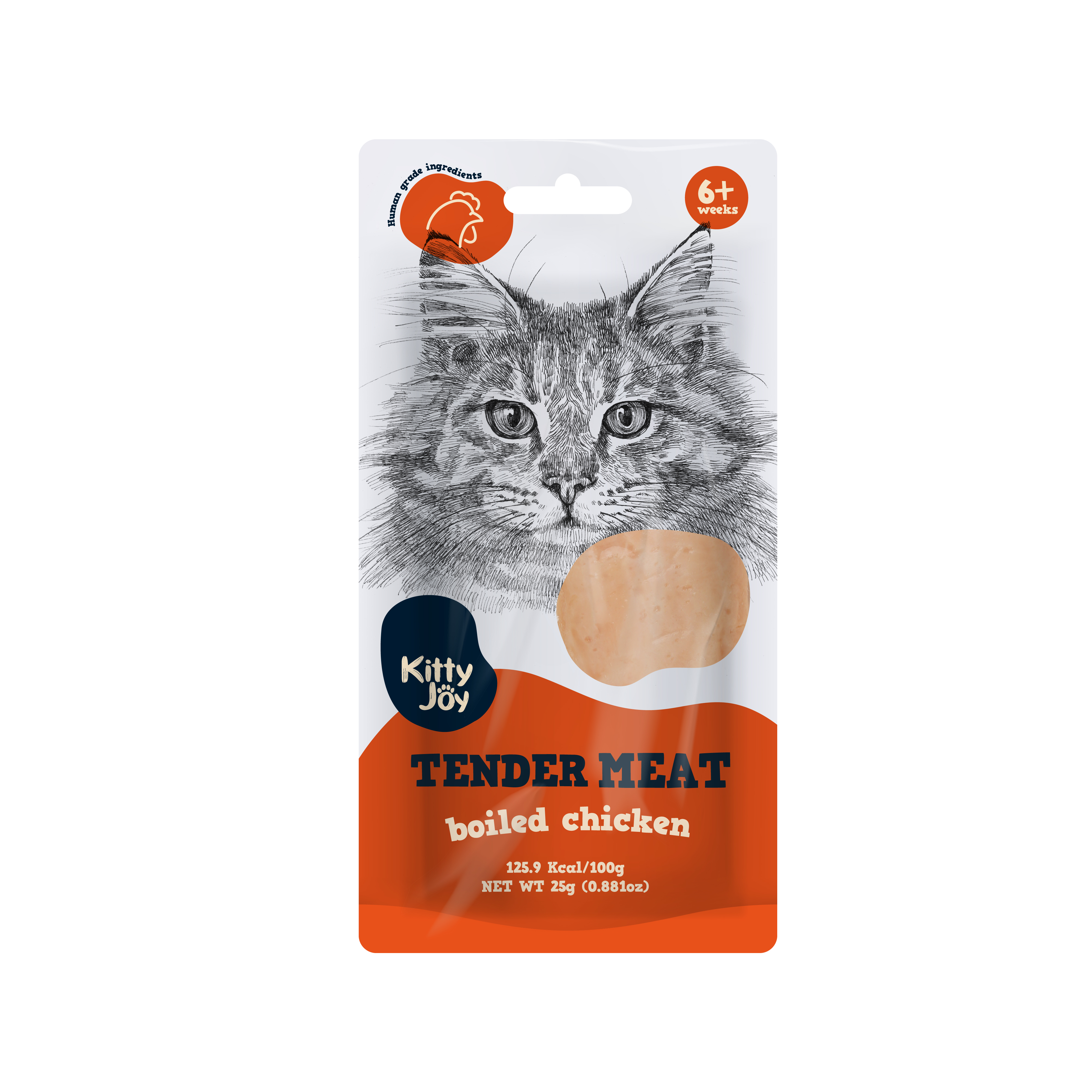 Tender Meat. Boiled Chicken Kitty Joy 25g (200)